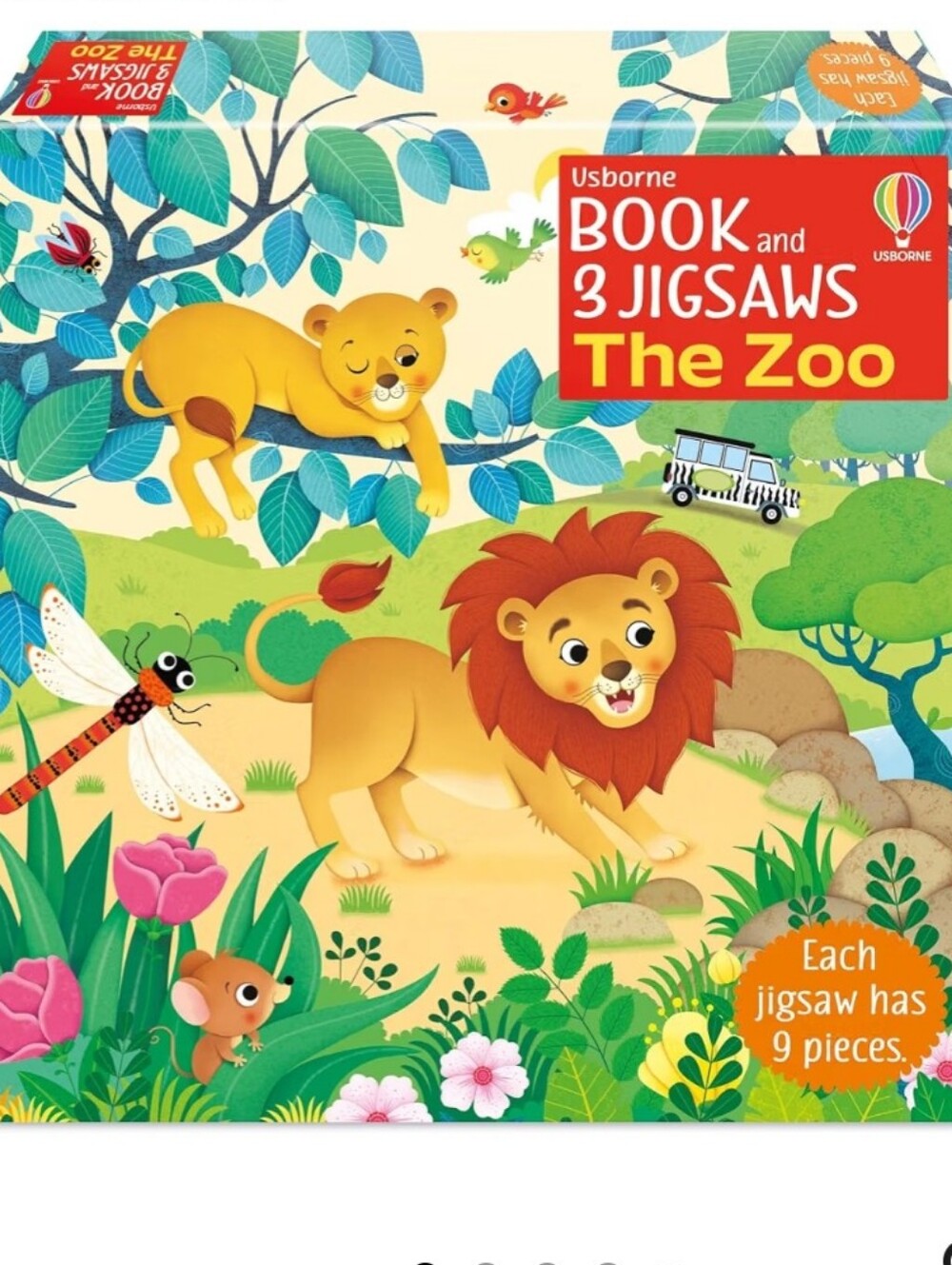 New! Usborne "The Zoo" Book and 3 Jigsaw Puzzles